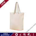 Customized Printing Promotional Long Handle Tote Shopper Calico Cotton Canvas Shopping Bag